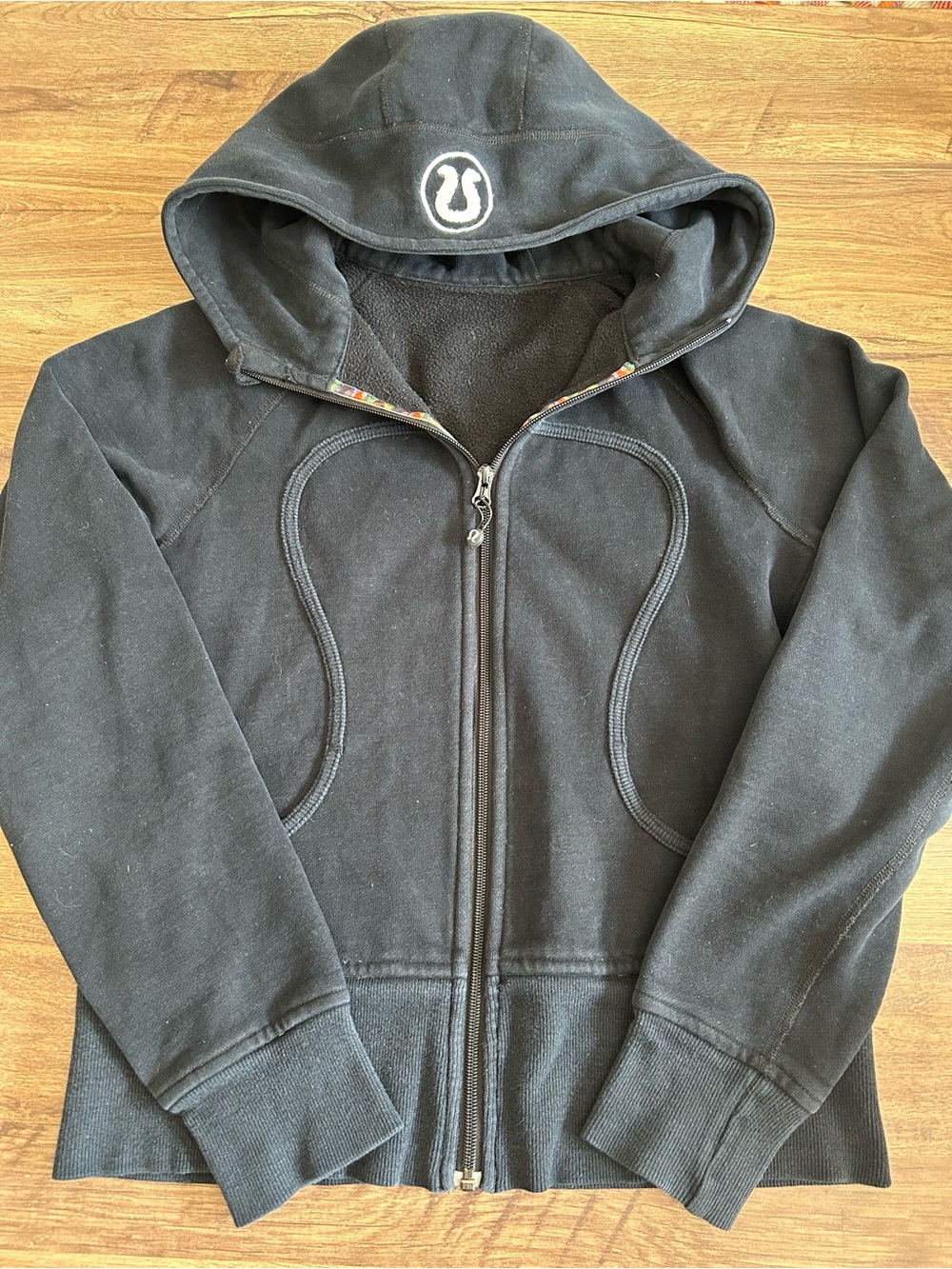 Vintage Lululemon Scuba Hoodie II “Special Edition” Black Pop Art Neon Size 8